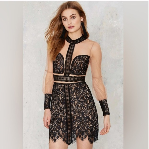 For Love And Lemons | Vivian Mini Black Lace Dress - Picture 2 of 6